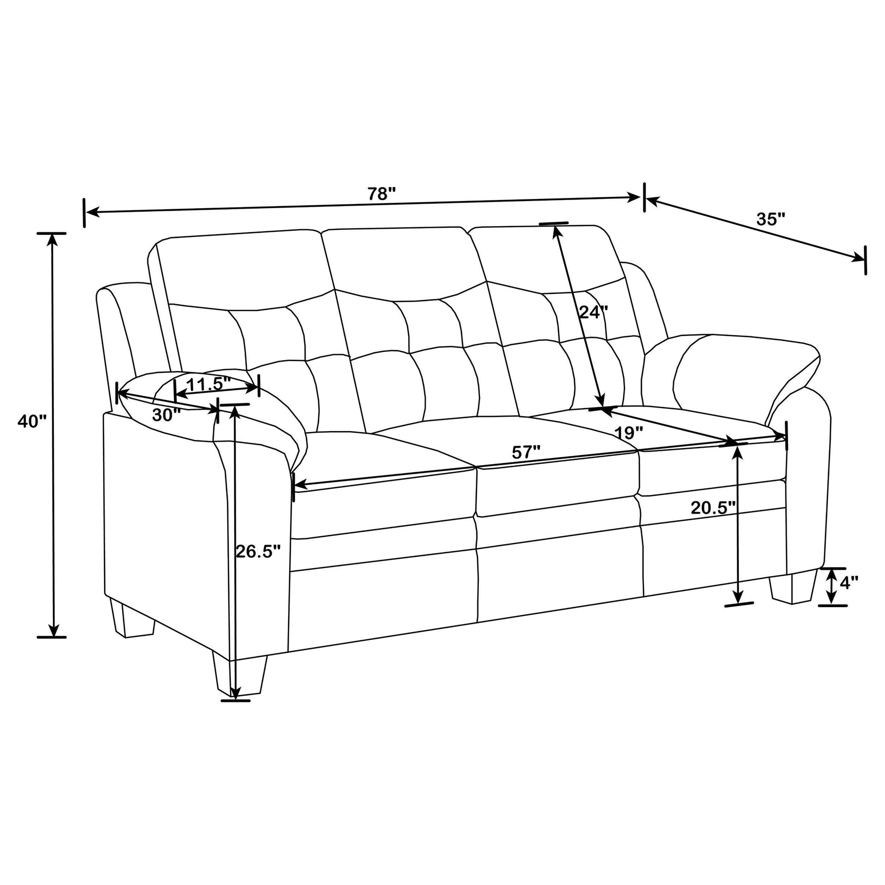 Close-up of sofa stitching and fabric