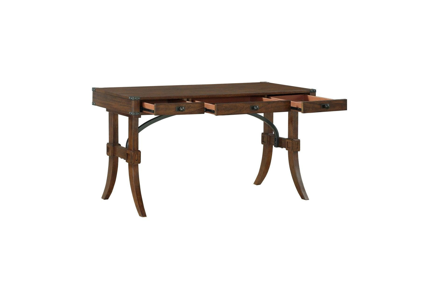 Front view of Frazier Park Writing Desk with 3 drawers closed