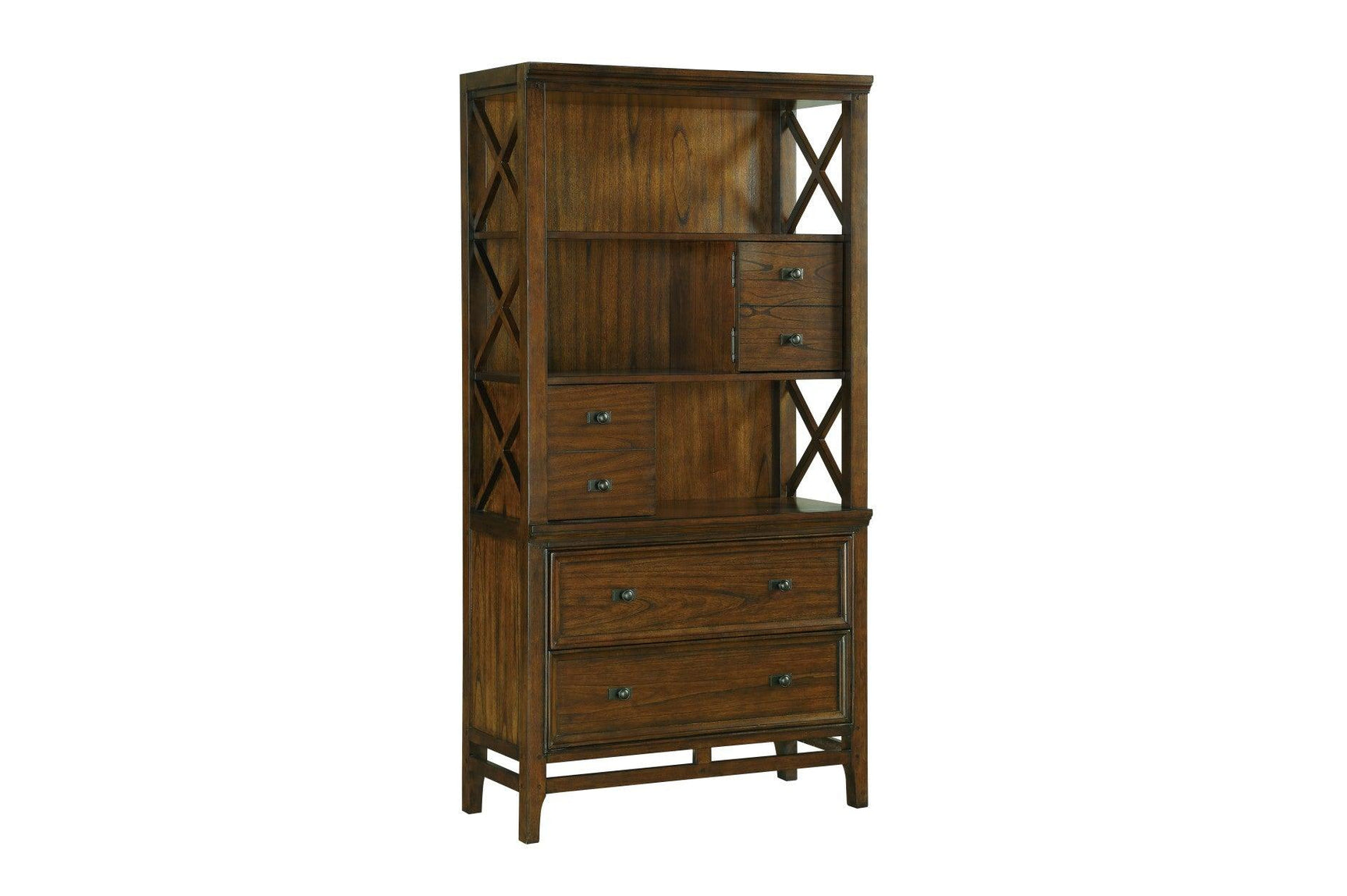 Brown cherry finish showing wood grain on Frazier Park Writing Desk