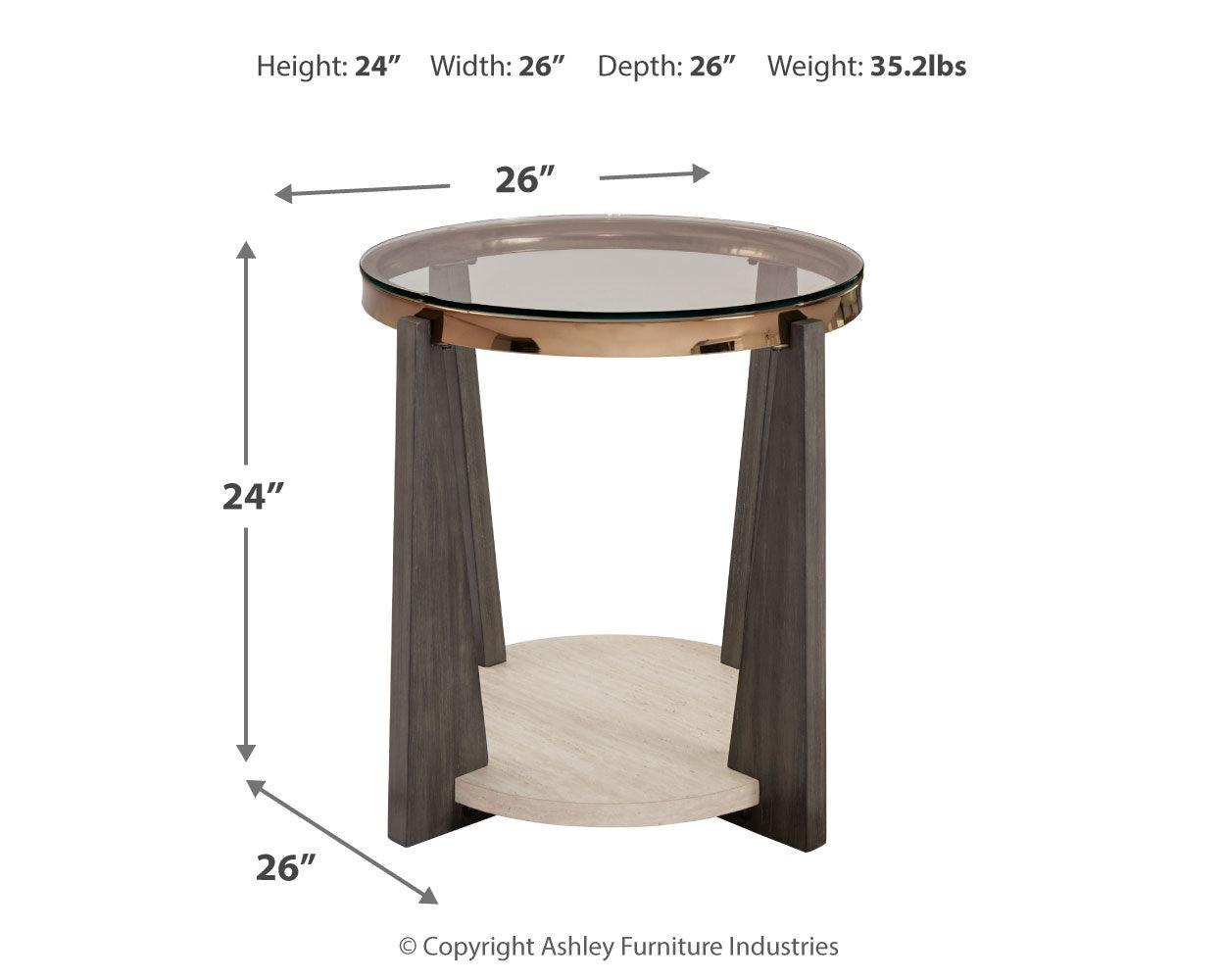 Frazwa Multi Material End Table styled in contemporary living room