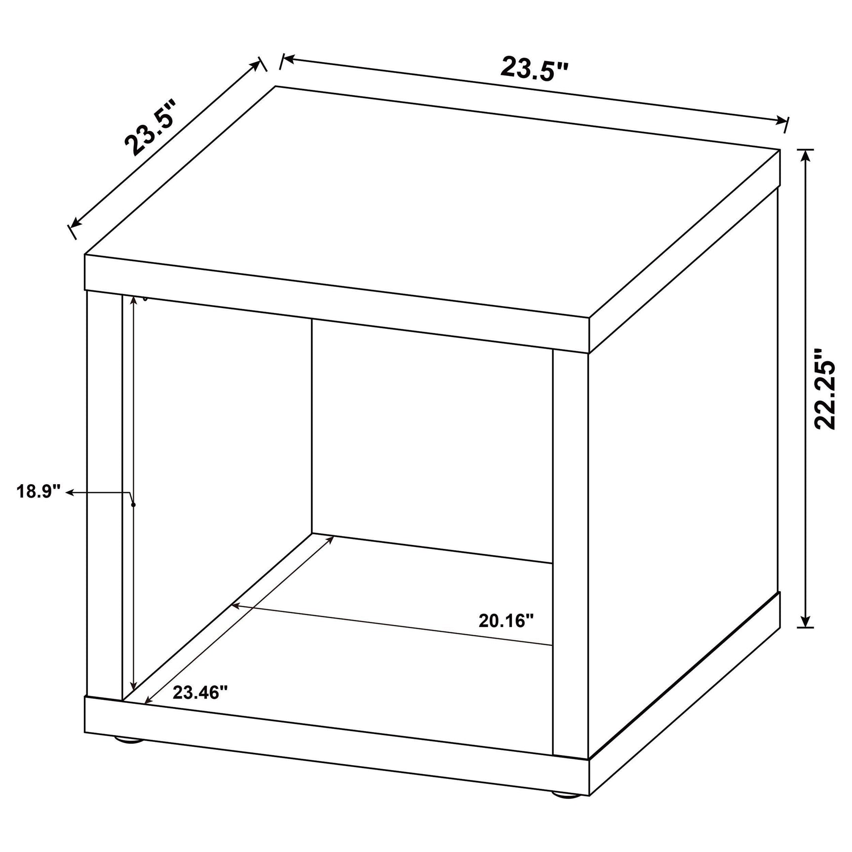 Frisco Square Engineered Wood Side End Table Distressed Pine in room setting