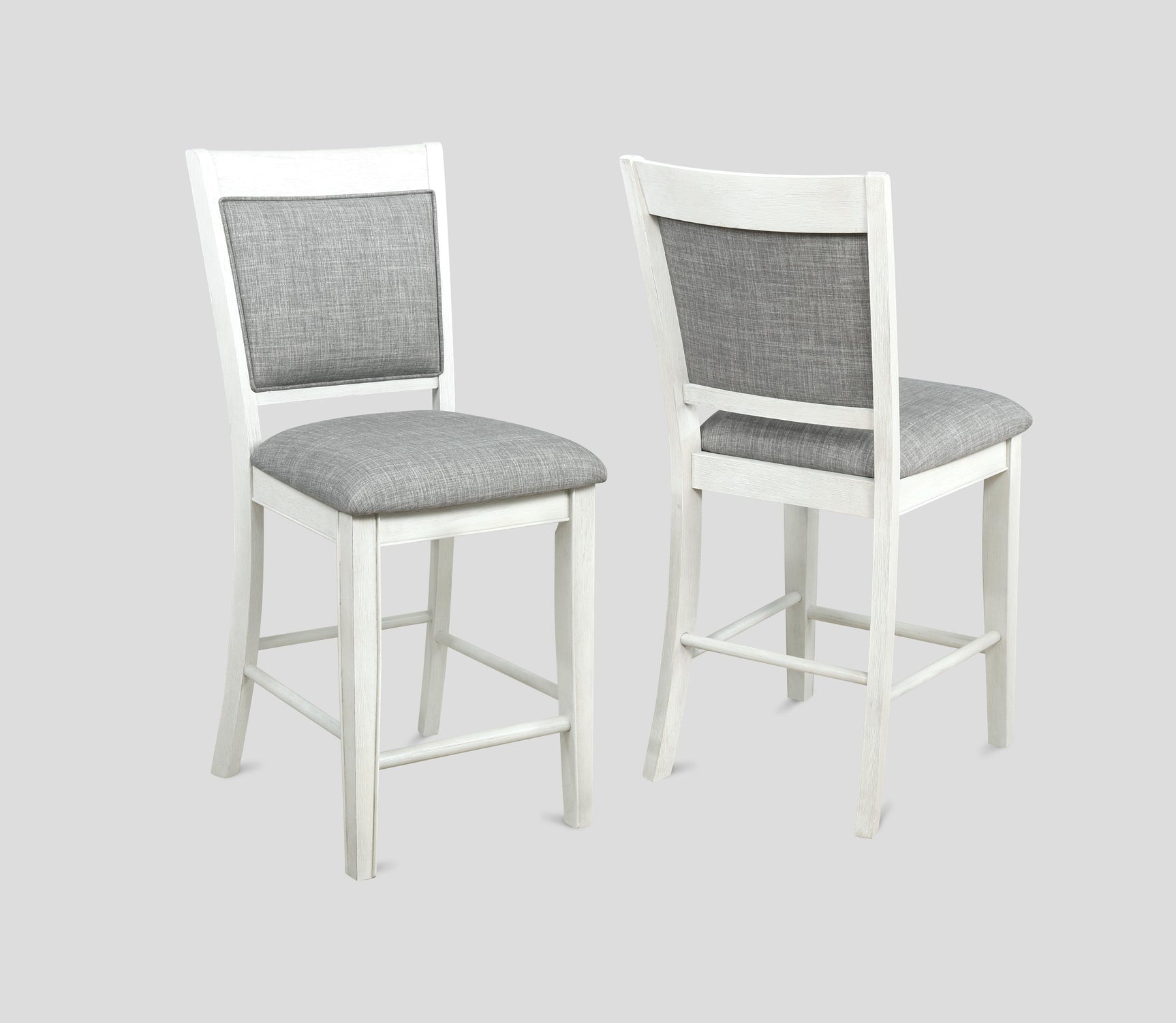 Side angle of Fulton Chalk White Square Counter Height Dining Set