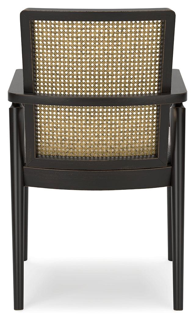 Galliden Black Dining Arm Chair back view