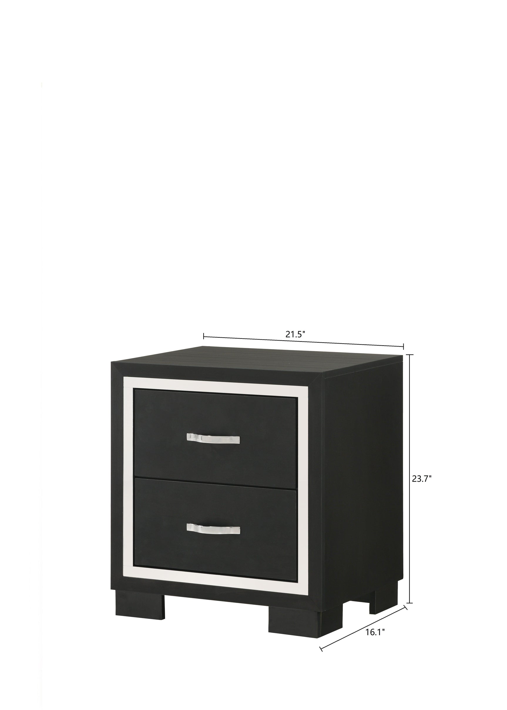 main view of Gennro Black Velvet Upholstered Panel Bedroom Set bed