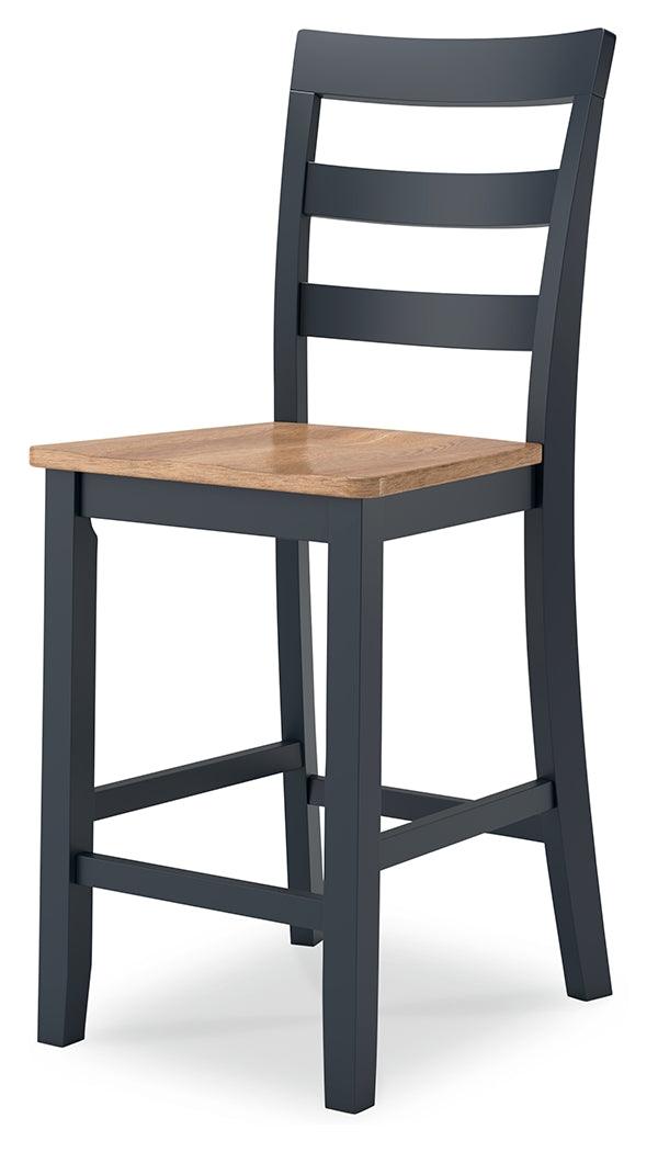 Gesthaven counter height barstool footrest and seat detail