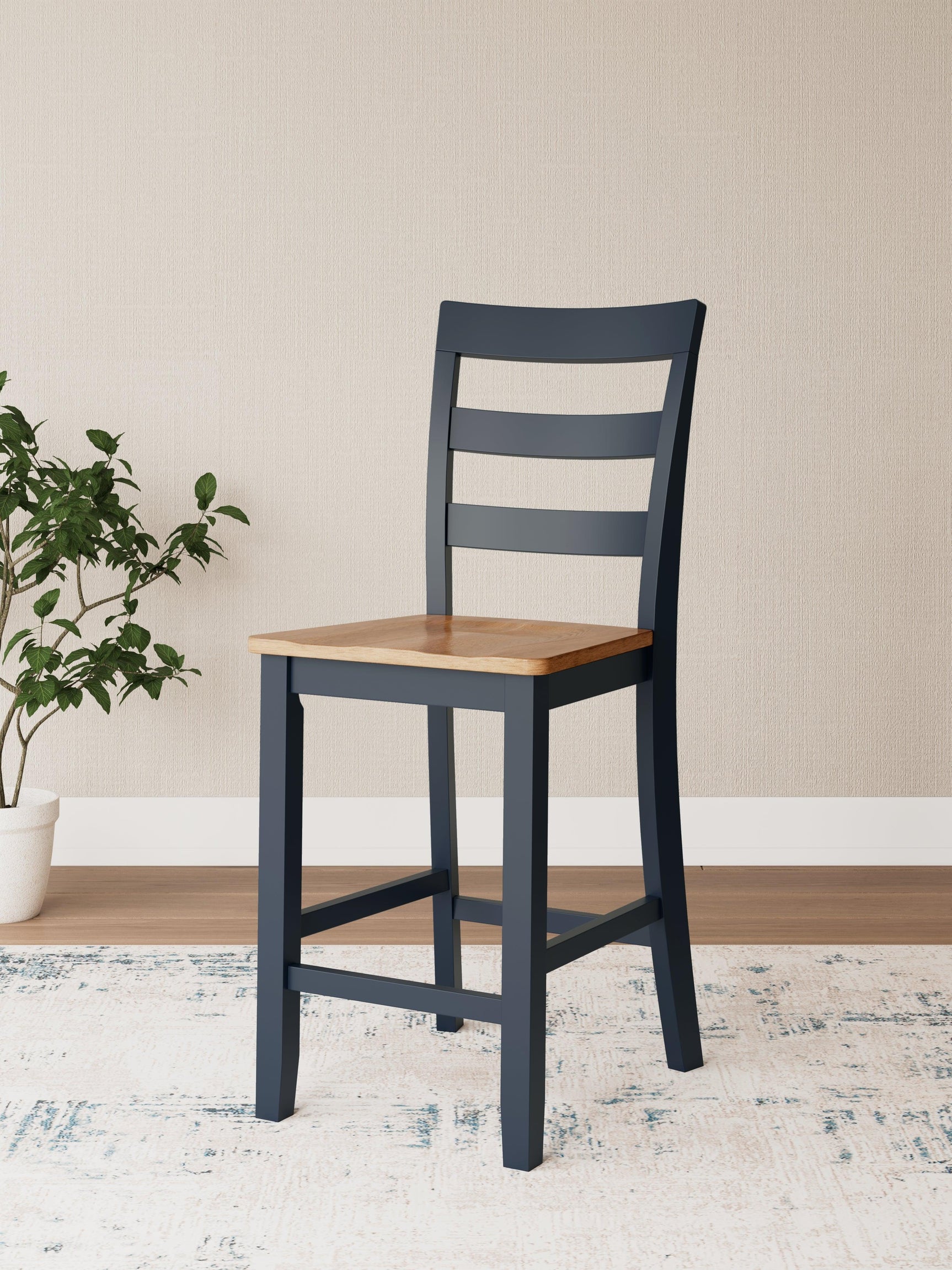 Gesthaven barstool angled side view showing footrest
