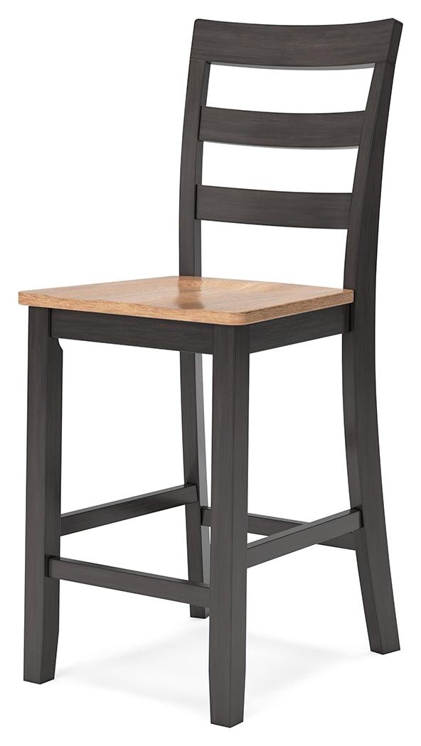 Bottom view showing adjustable levelers on Gesthaven barstool
