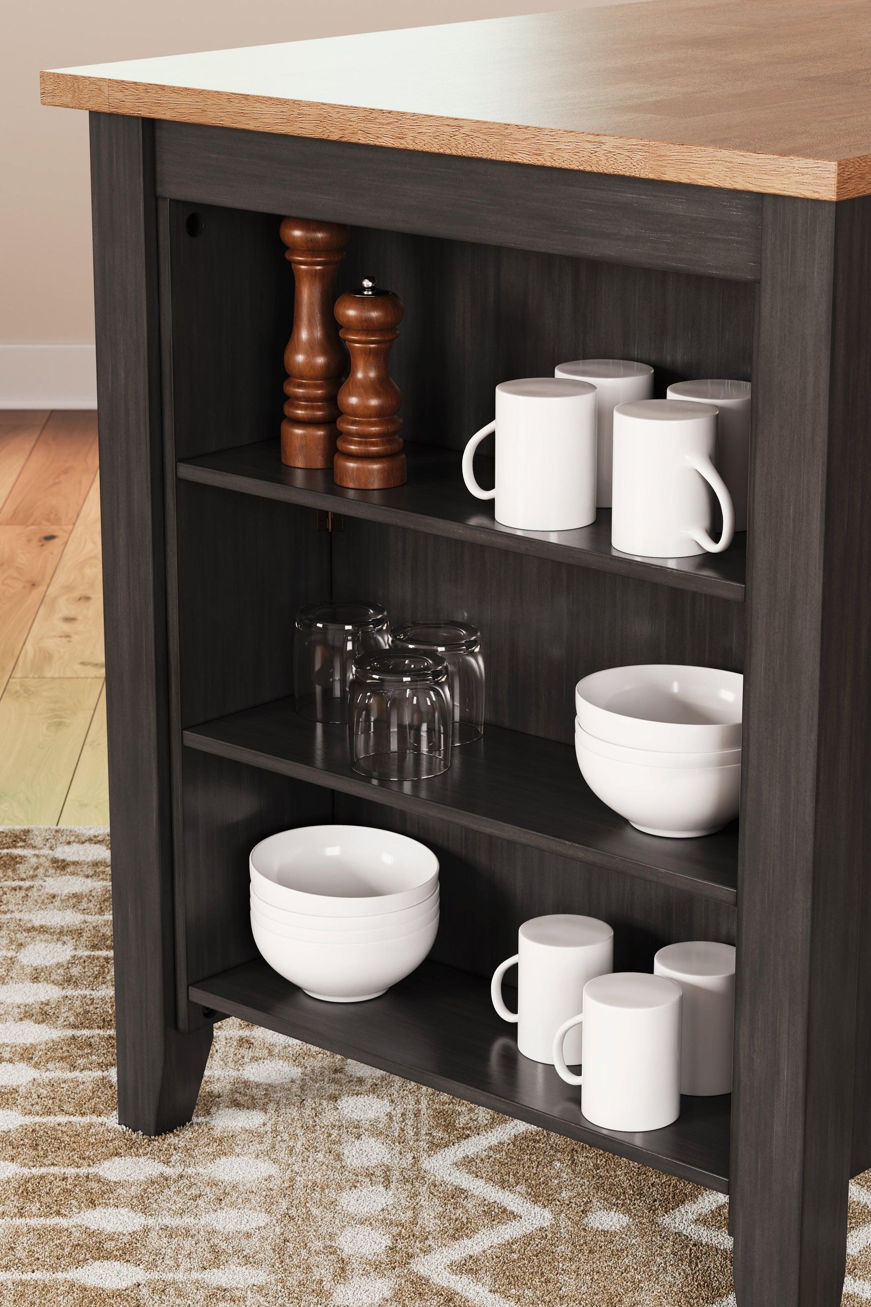 Gesthaven Table natural and brown wood grain detail