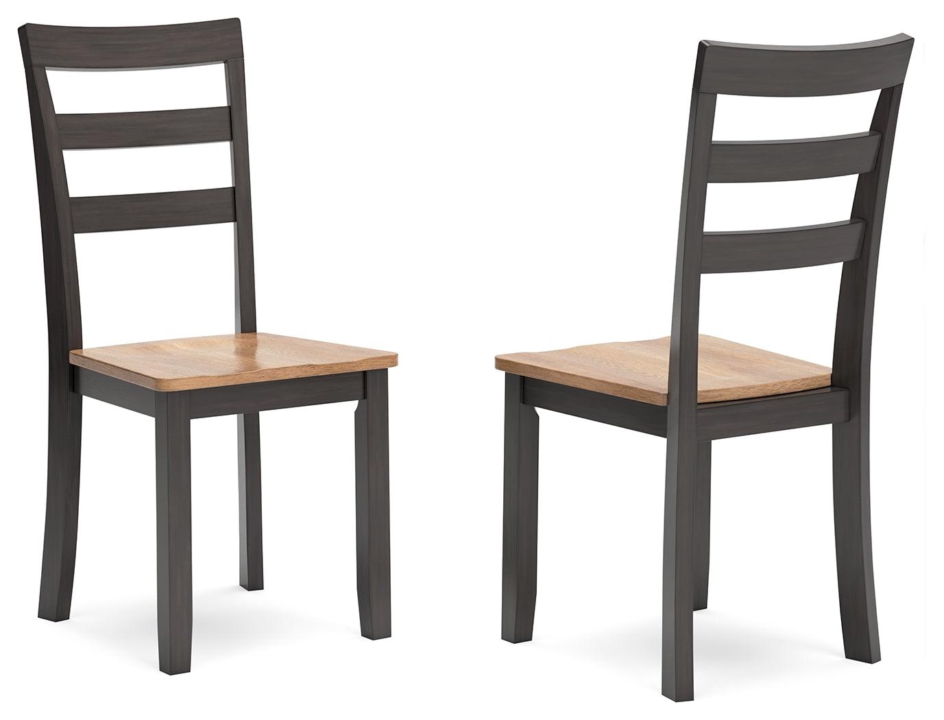 Gesthaven natural brown wood dining chair side view