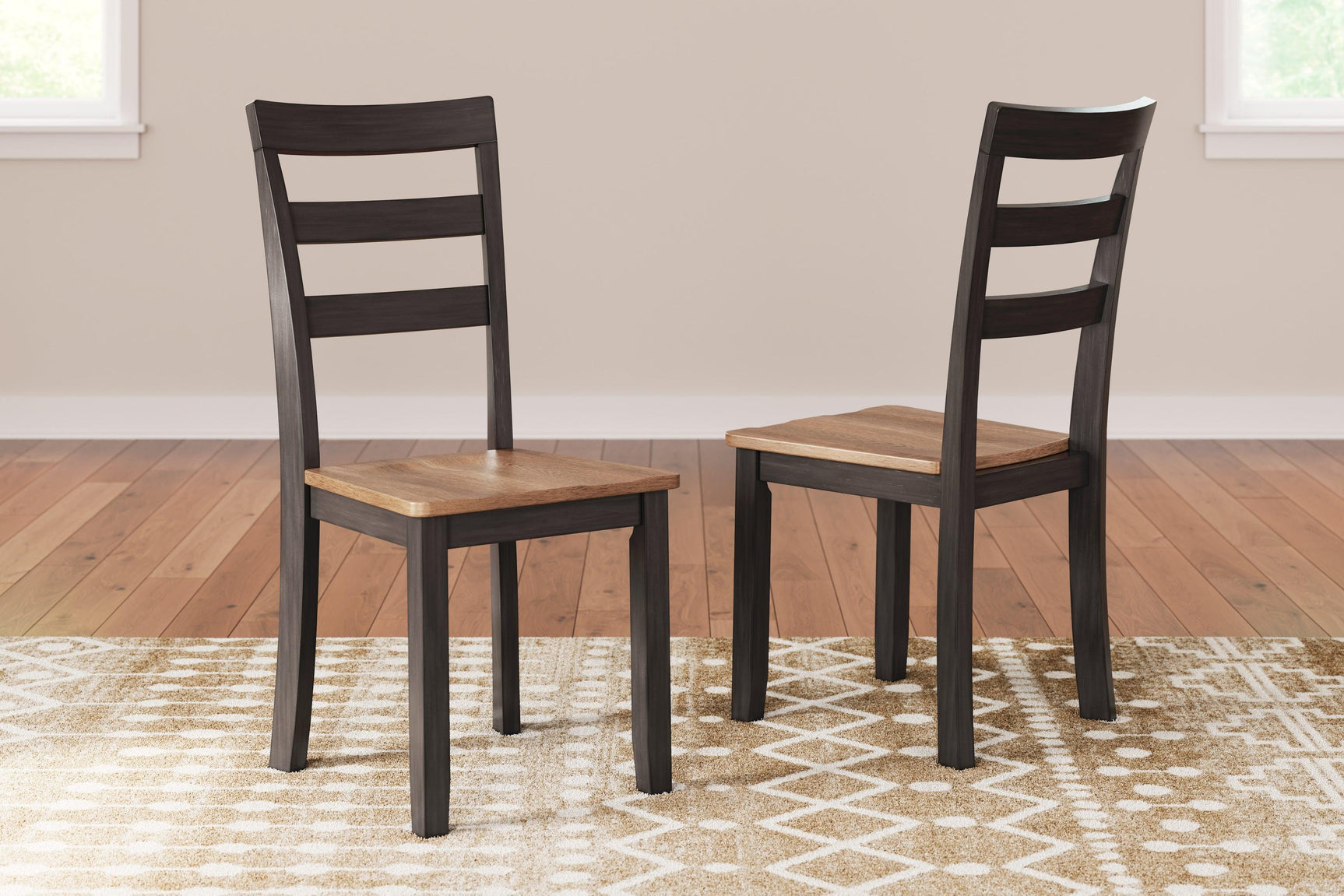 Gesthaven natural brown wood dining chair back view
