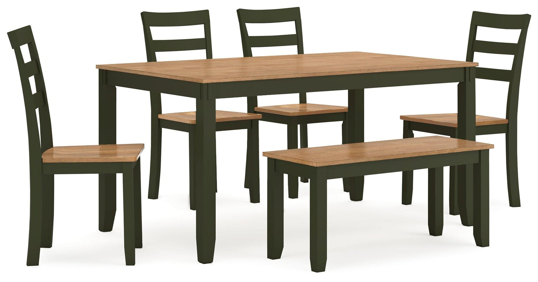 Gesthaven dining set showing table and chair side angle