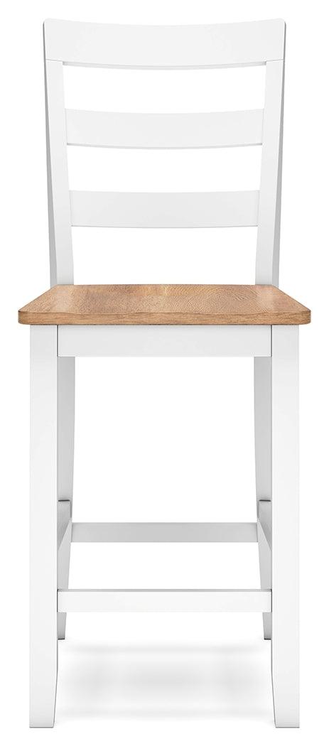 Gesthaven natural white counter height barstool close-up of wood grain