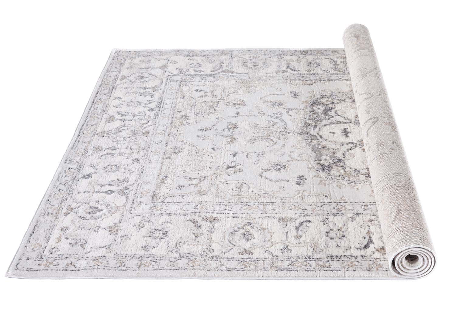 Glitz 712 Carbon rug on hardwood floor