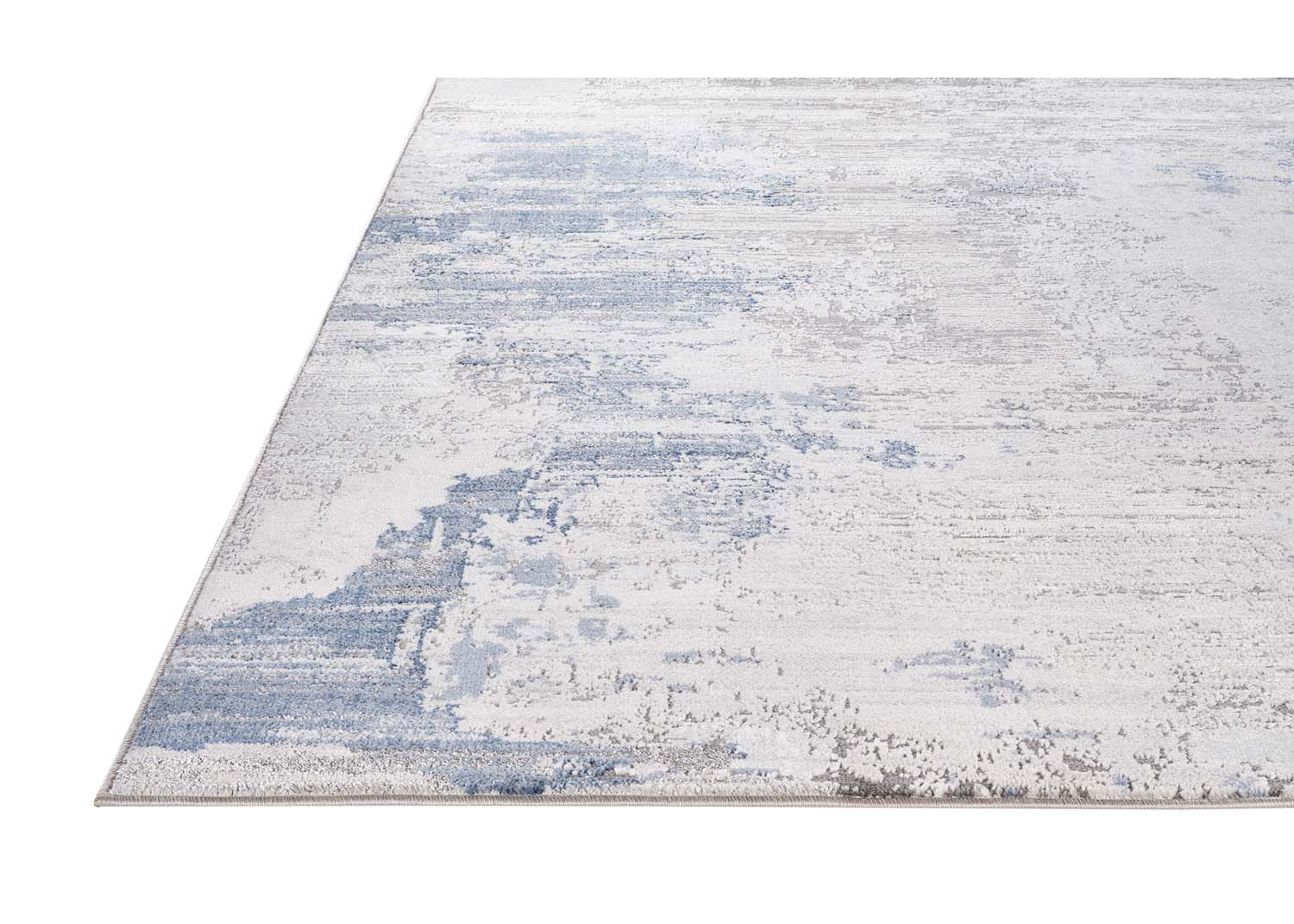 Glitz 715 Steel area rug 5x7 laid out in room