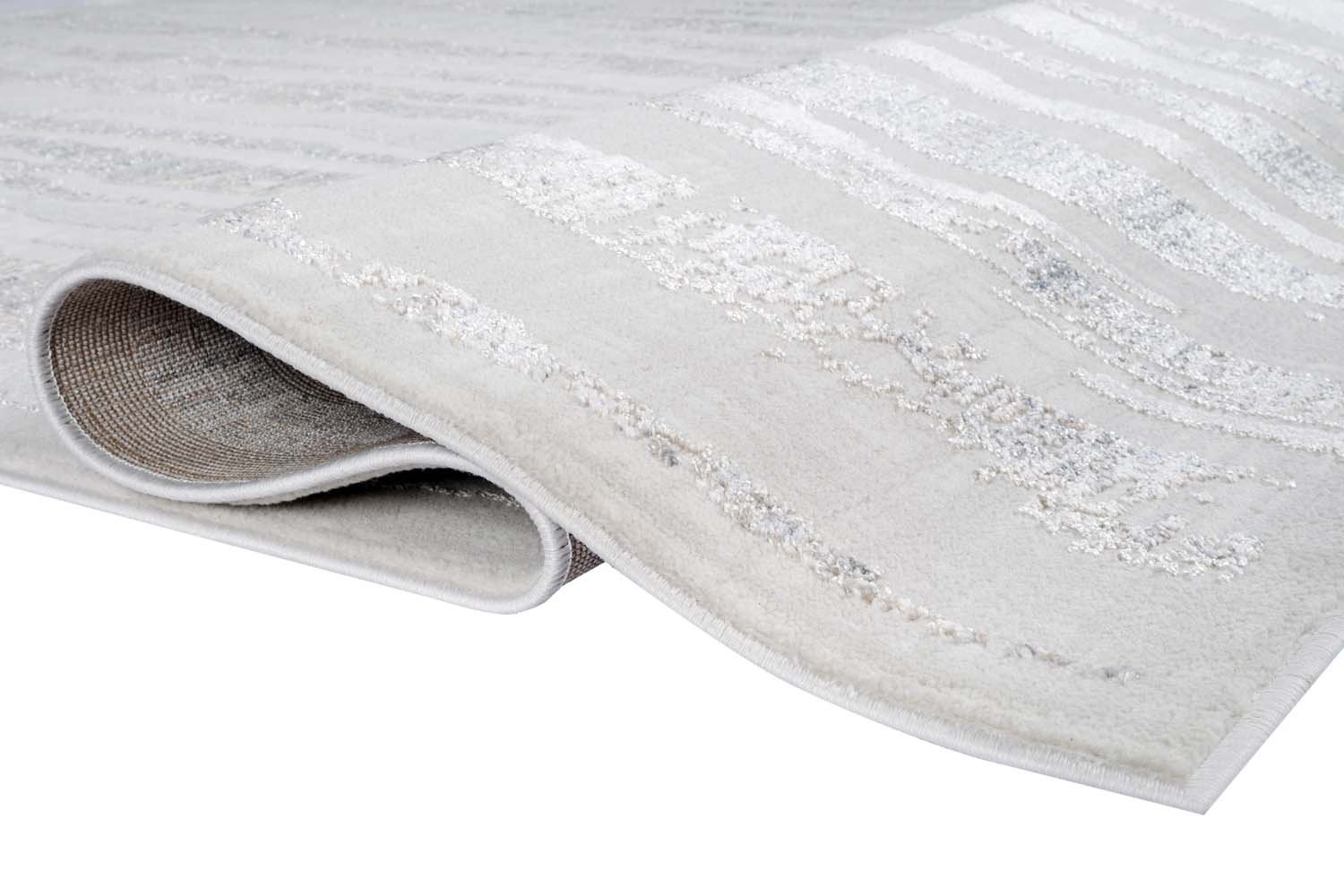 Glitz 716 Carbon area rug folded edge
