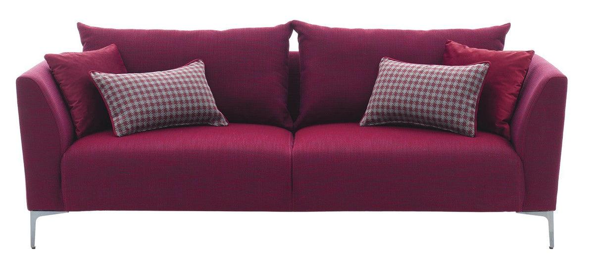Front view of Gravity Exen Burgundy 3-Seater Sofa