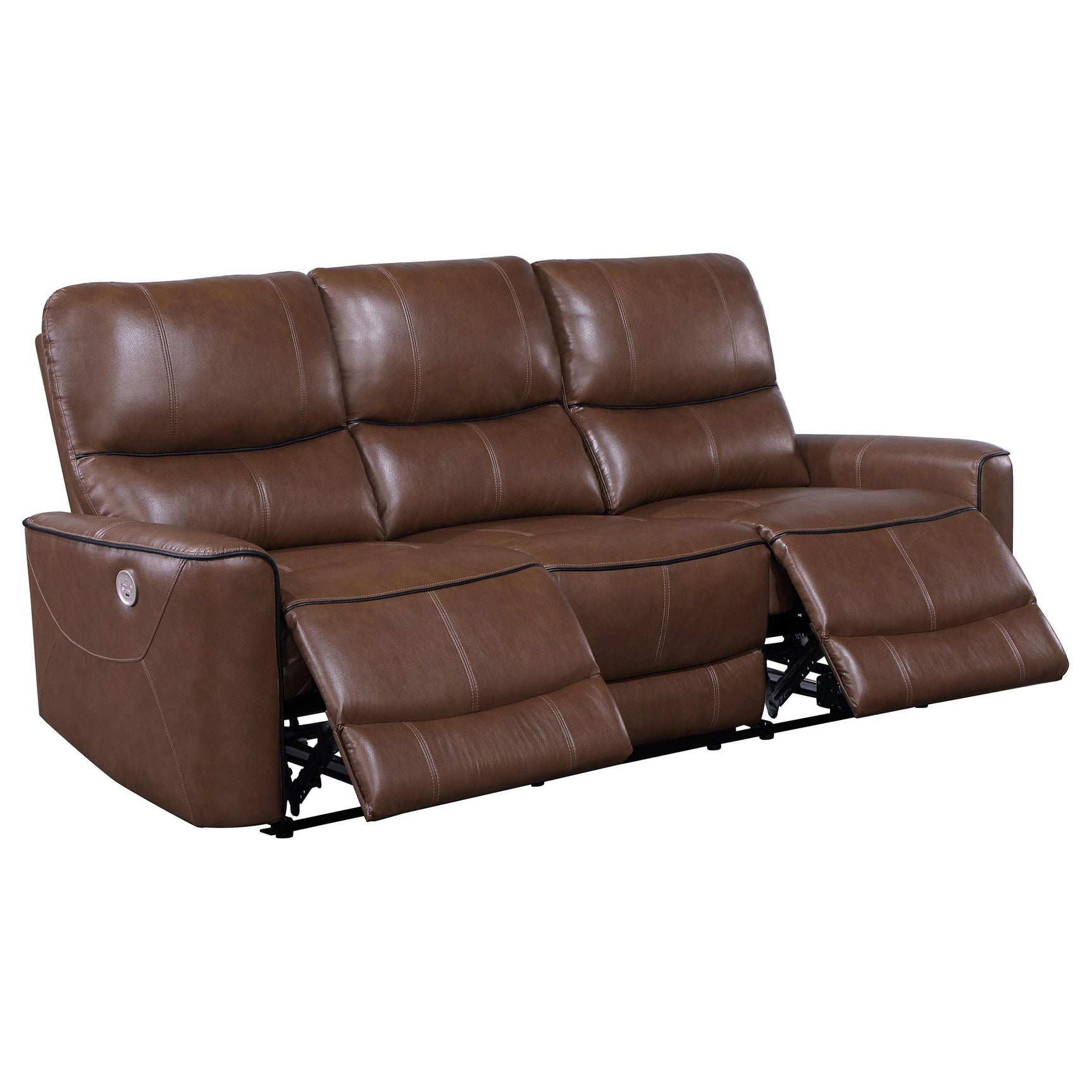 Greenfield 3-piece Power Reclining Sofa Set Saddle Brown 610264P-S3 - Ella Furniture