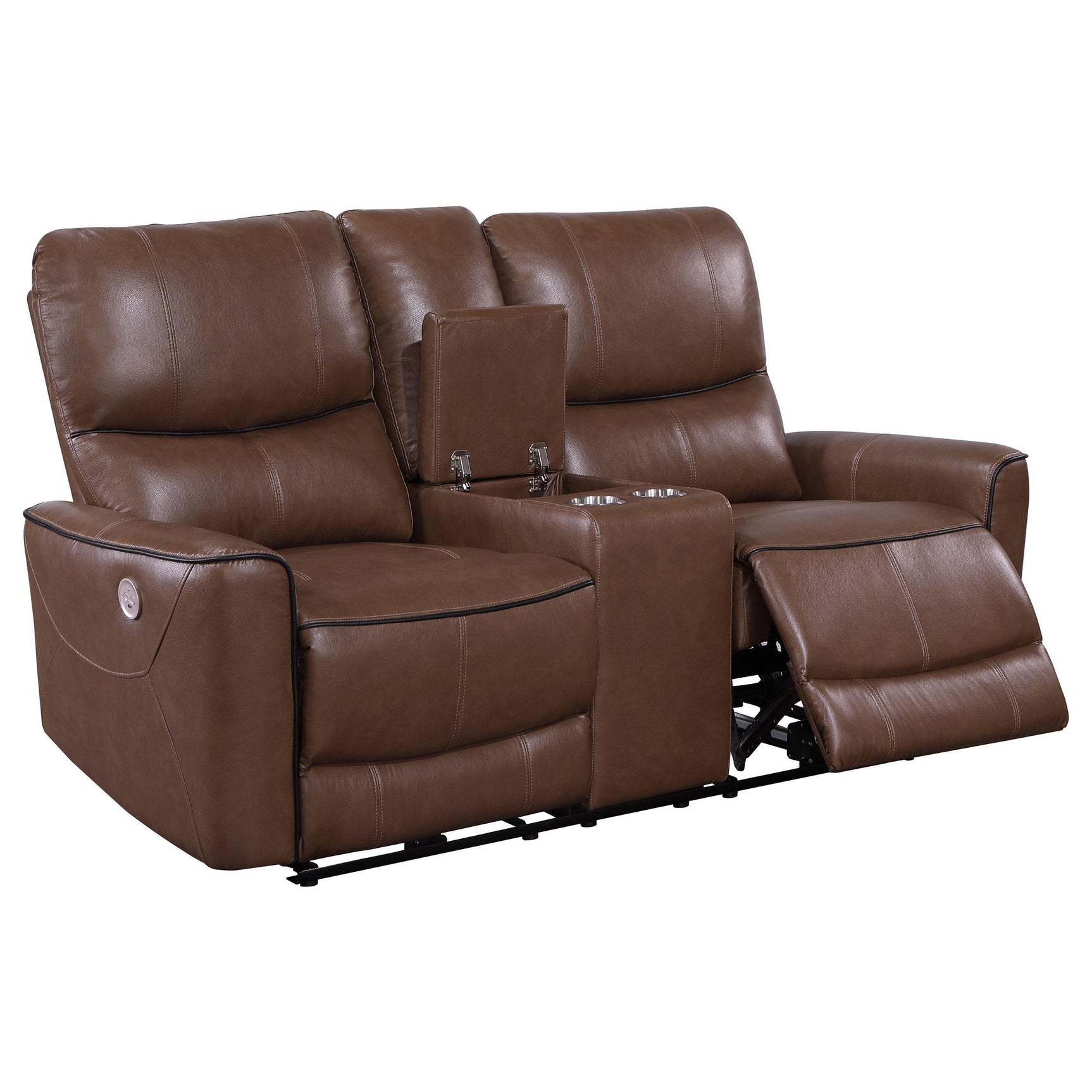 Greenfield 3-piece Power Reclining Sofa Set Saddle Brown 610264P-S3 - Ella Furniture
