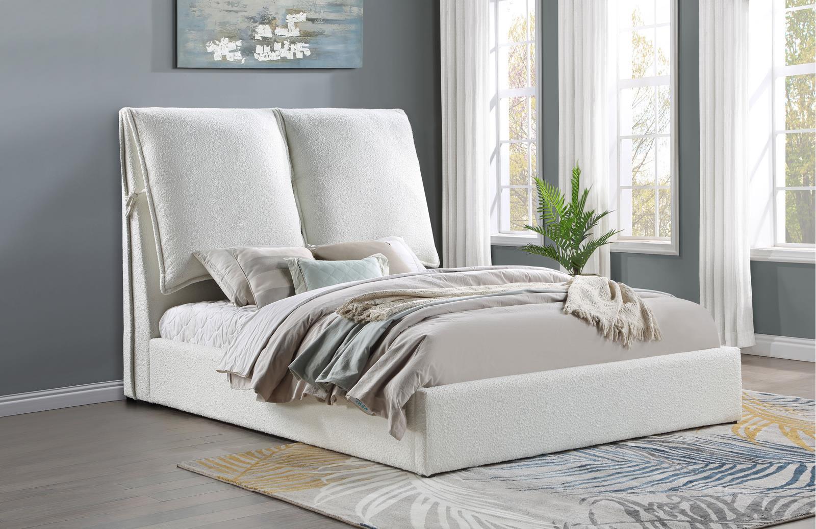 Gwendoline Upholstered Queen Platform Bed front angle view