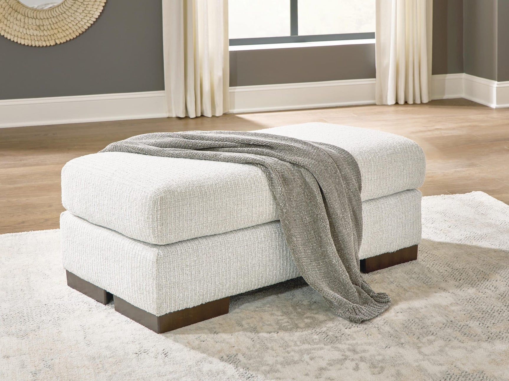 Hartside Frosted Performance Fabric,Next-Gen Nuvella™,Chenille Ottoman from Decor Furniture
