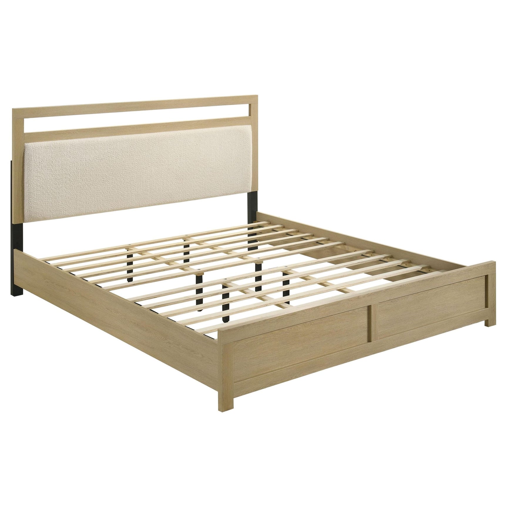 Hendricks Eastern King Panel Headboard Platform Bed Light Oak from Decor Furniture