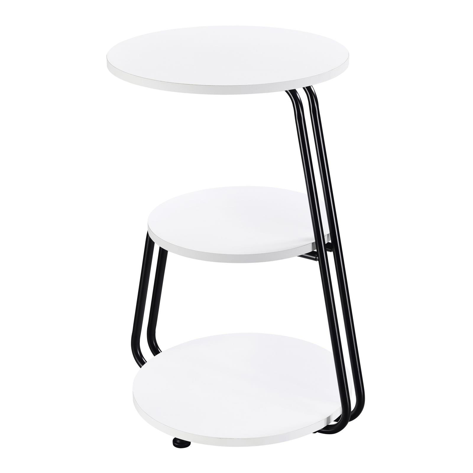 Close-up of bottom shelf and metal legs