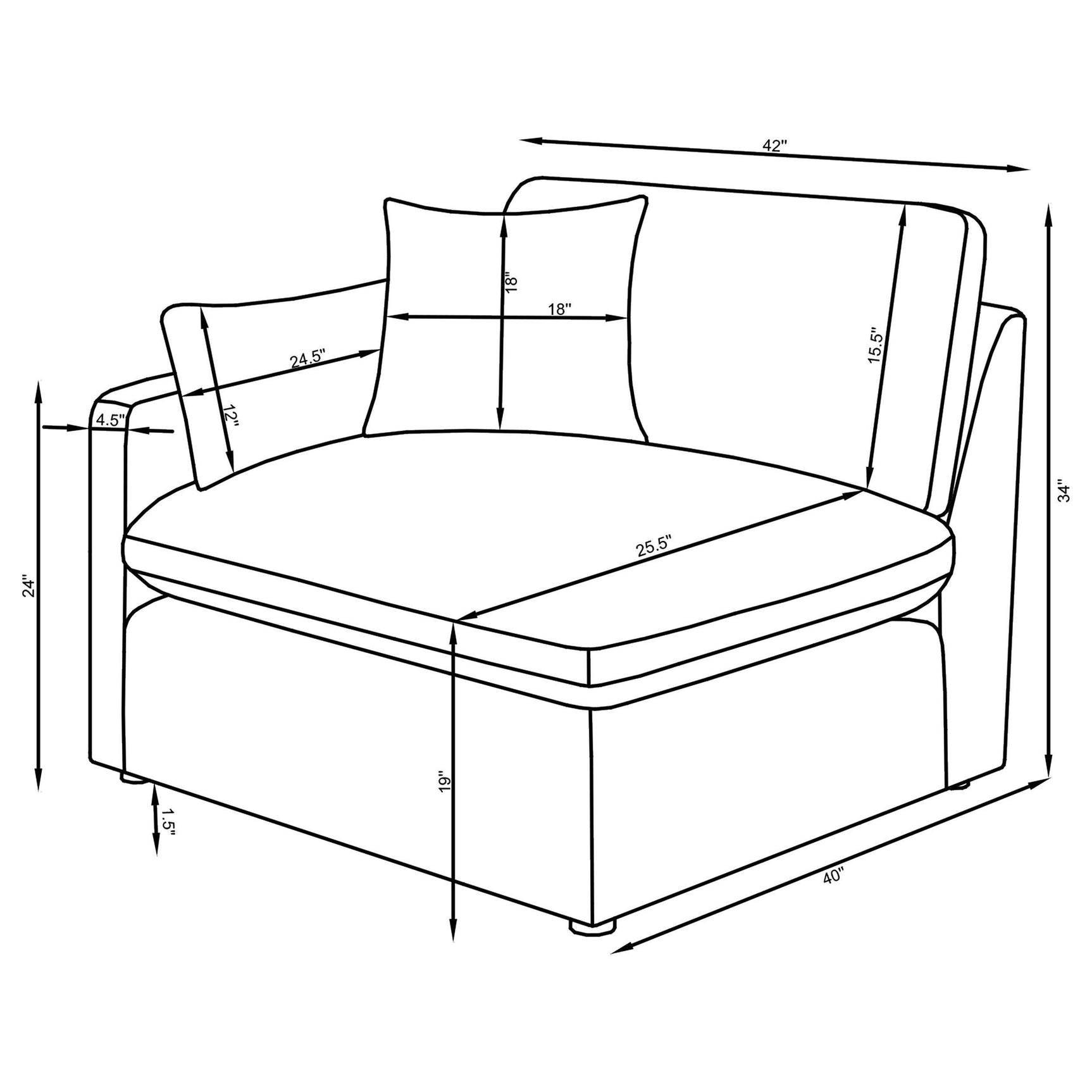 room view of Hobson 6-Piece Upholstered Modular Sectional Sofa Ivory sectional sofa