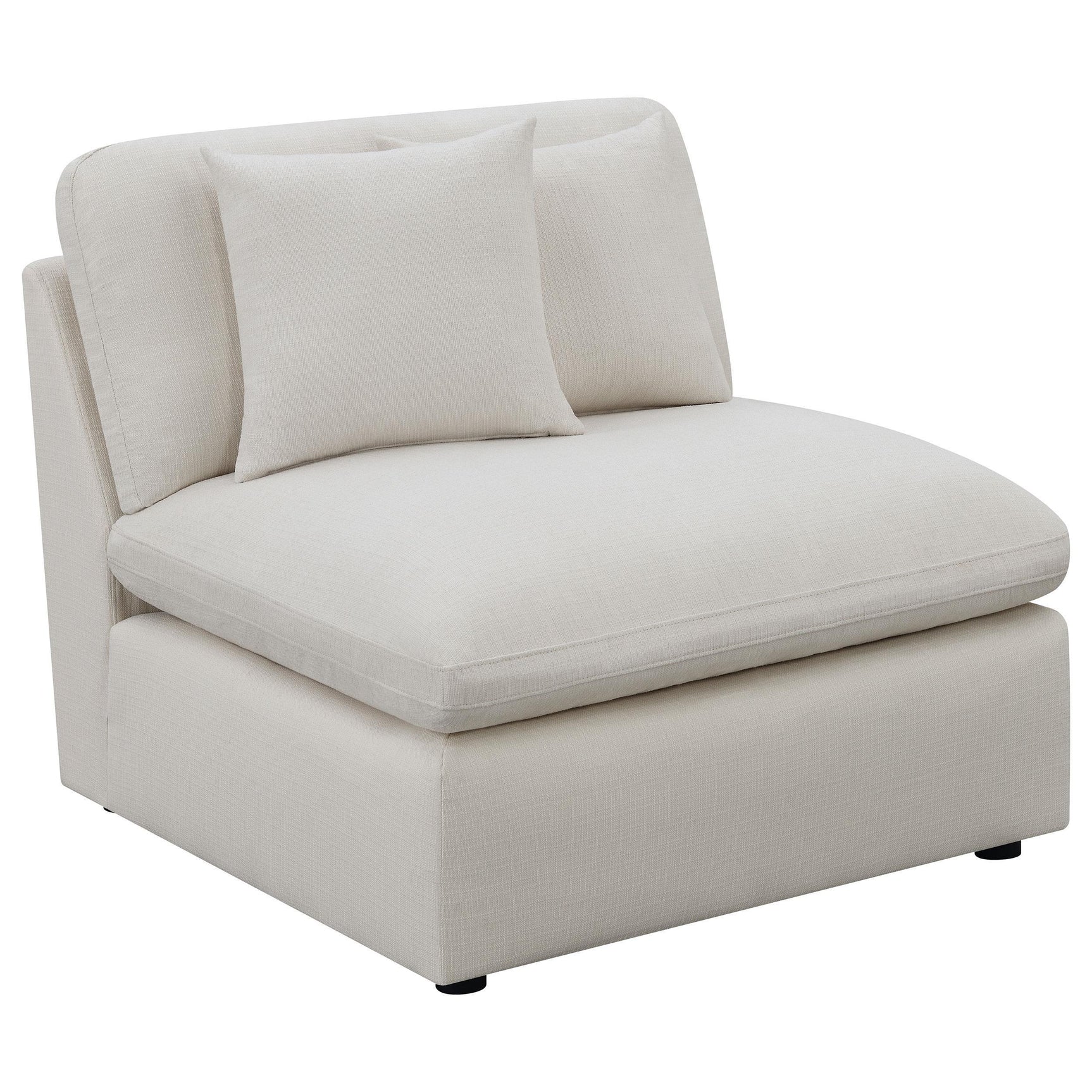 side view of Hobson 6-Piece Upholstered Modular Sectional Sofa Ivory sectional sofa