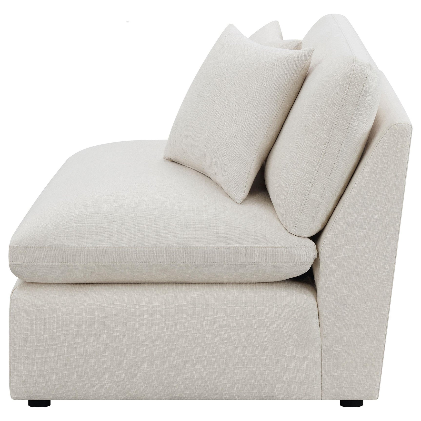 Elegant topstitched accents on ivory Hobson Chair