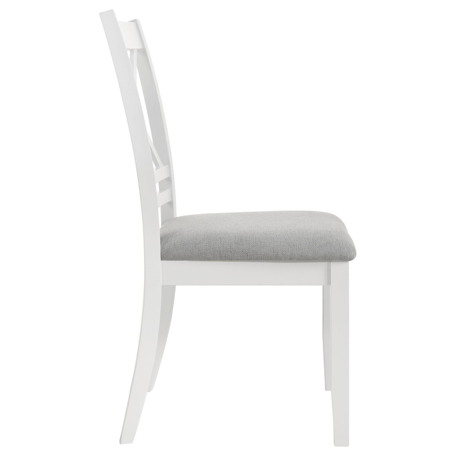 Comfortable seat cushion on white wood chair