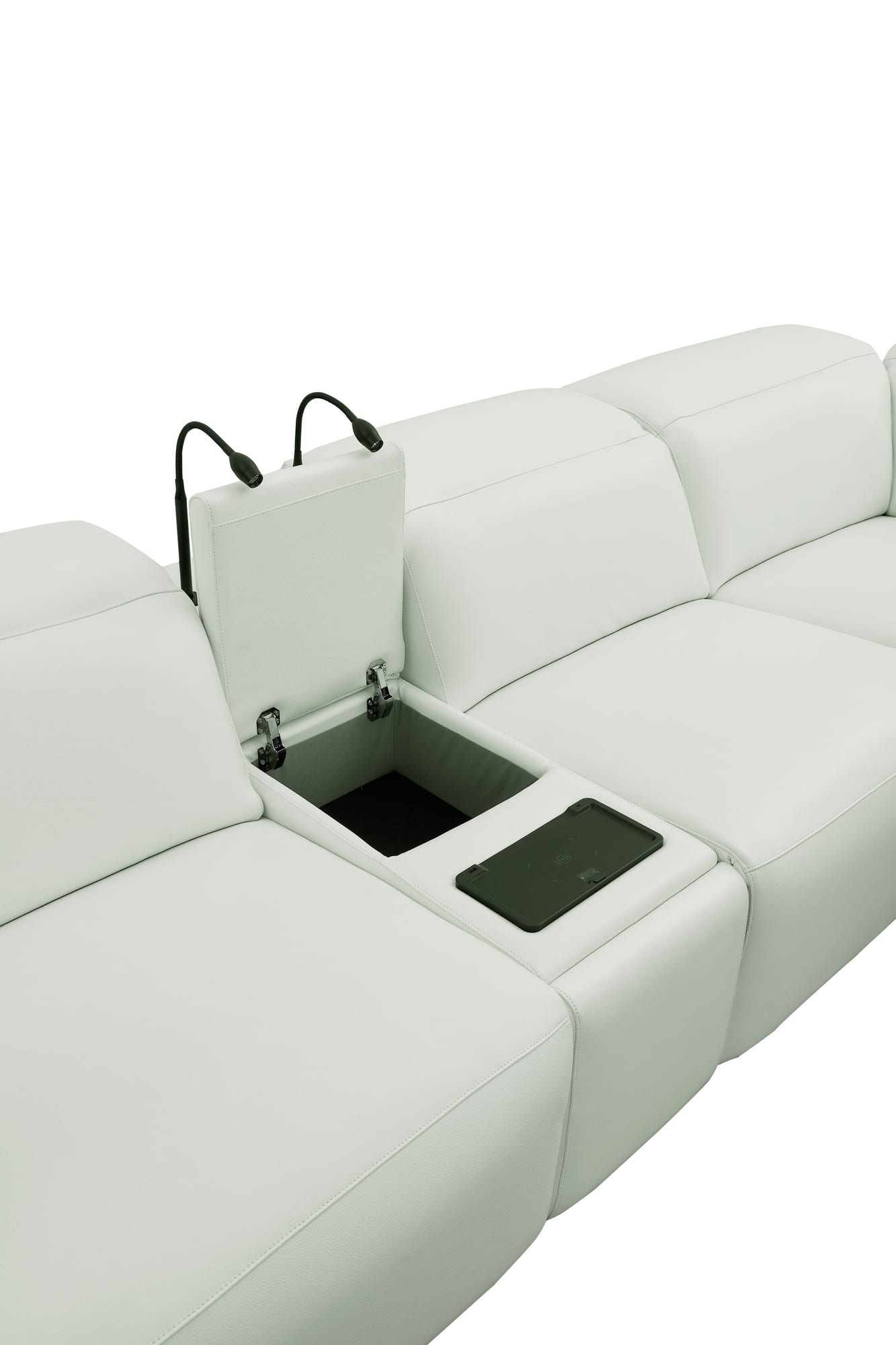 Holly White 6-Piece Italian Leather Power Reclining Sectional with Console view 10