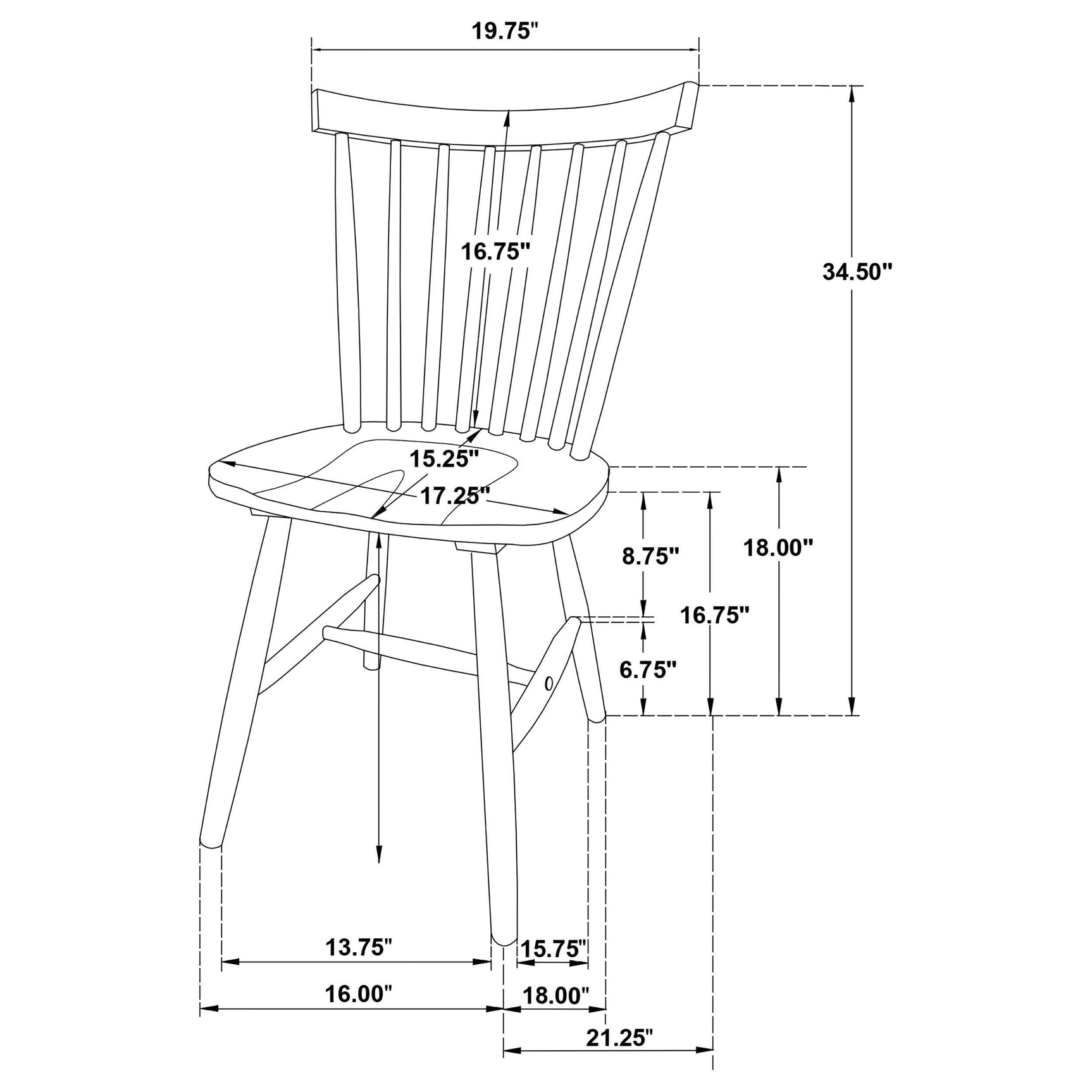Hollyoak Windsor Black Wood Dining Side Chair assembly detail