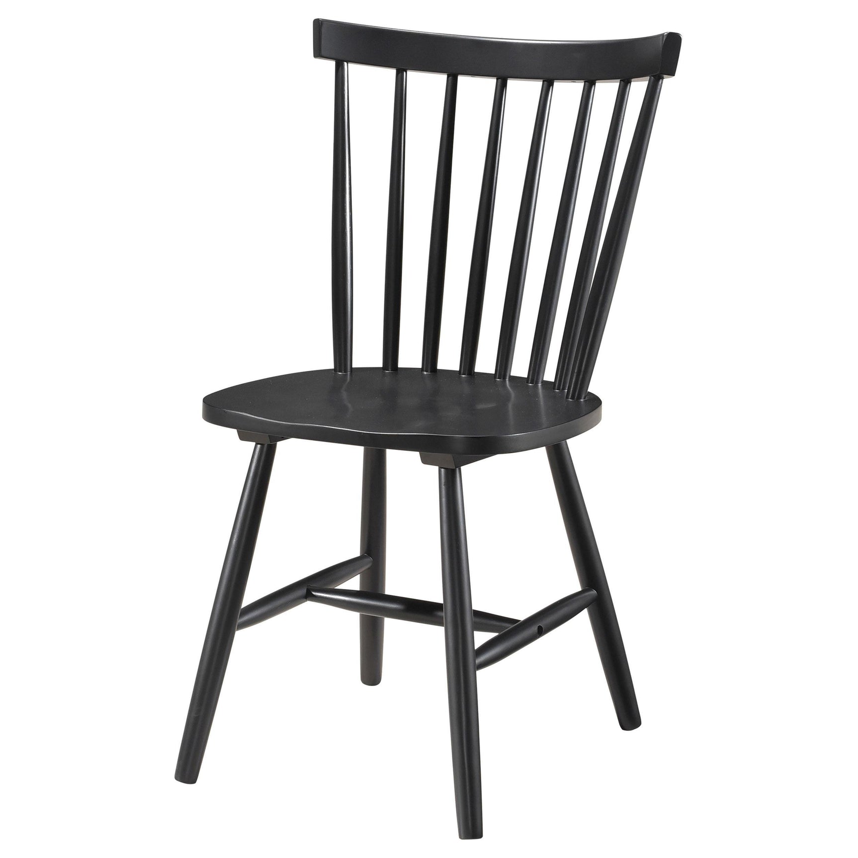 Hollyoak Windsor Black Wood Dining Side Chair seat view