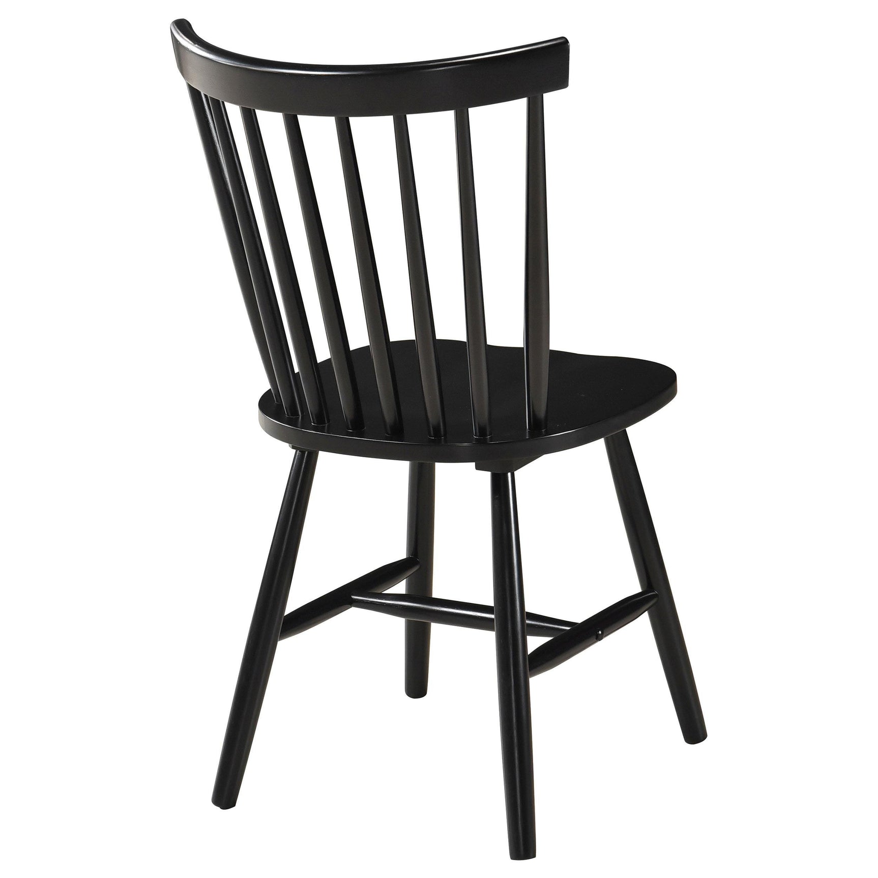 Hollyoak Windsor Black Wood Dining Side Chair on dining room setting