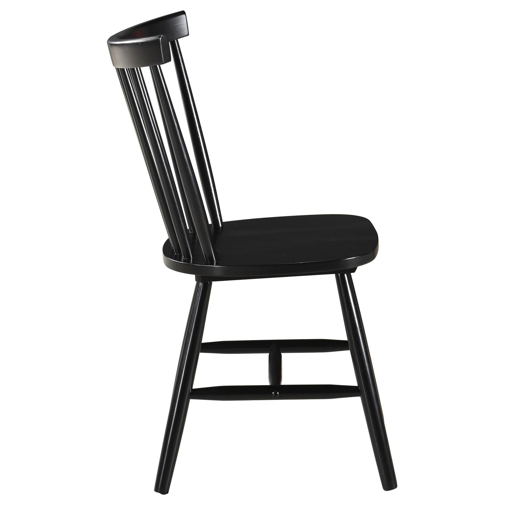 Hollyoak Windsor Black Wood Dining Side Chair close-up of finish