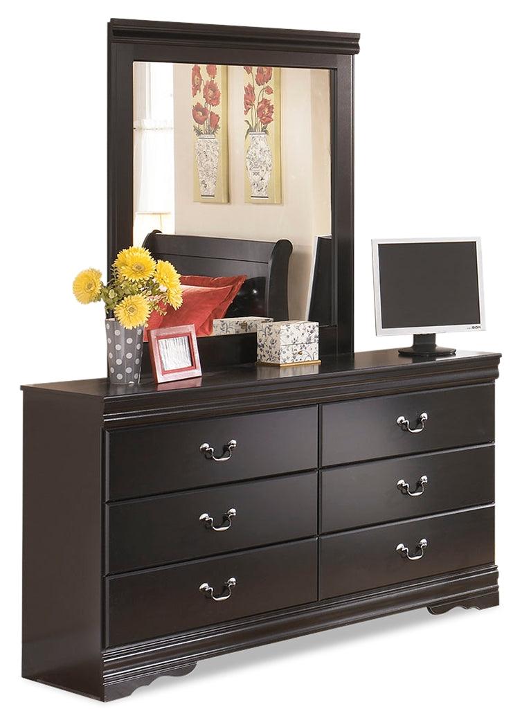 Bedroom view showing Huey Vineyard Black Sleigh Bedroom Set