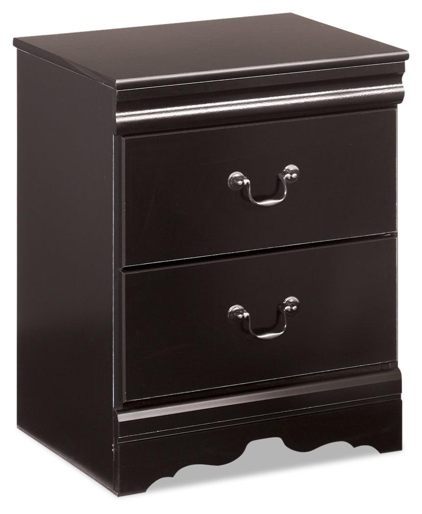 Bedroom setting with Huey Vineyard Black Sleigh Bedroom Set