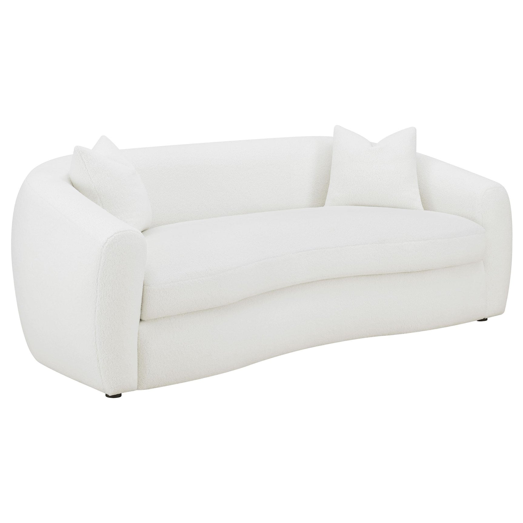 Side view of Isabella 2-Piece Faux Sheepskin Upholstered Sofa Set