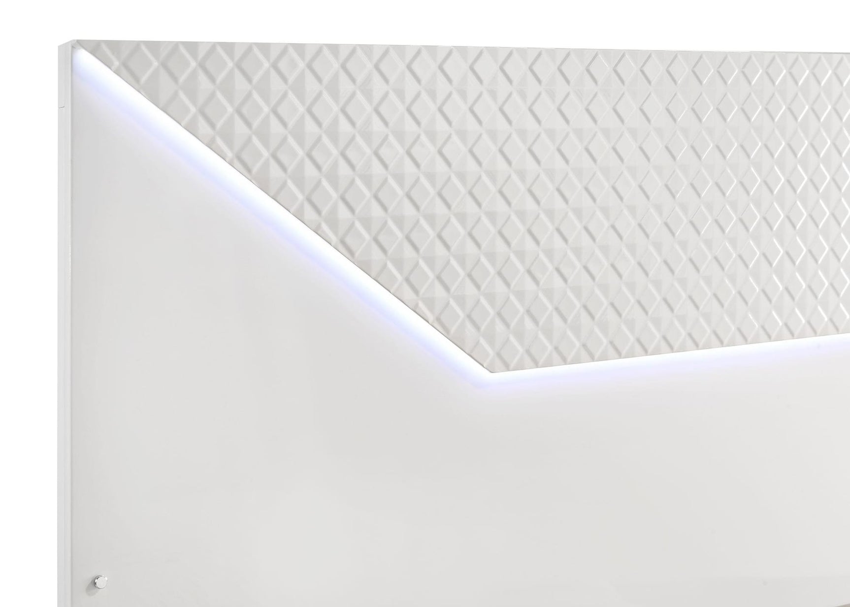 Ives Queen Panel Bed LED Headboard White High Gloss view 7