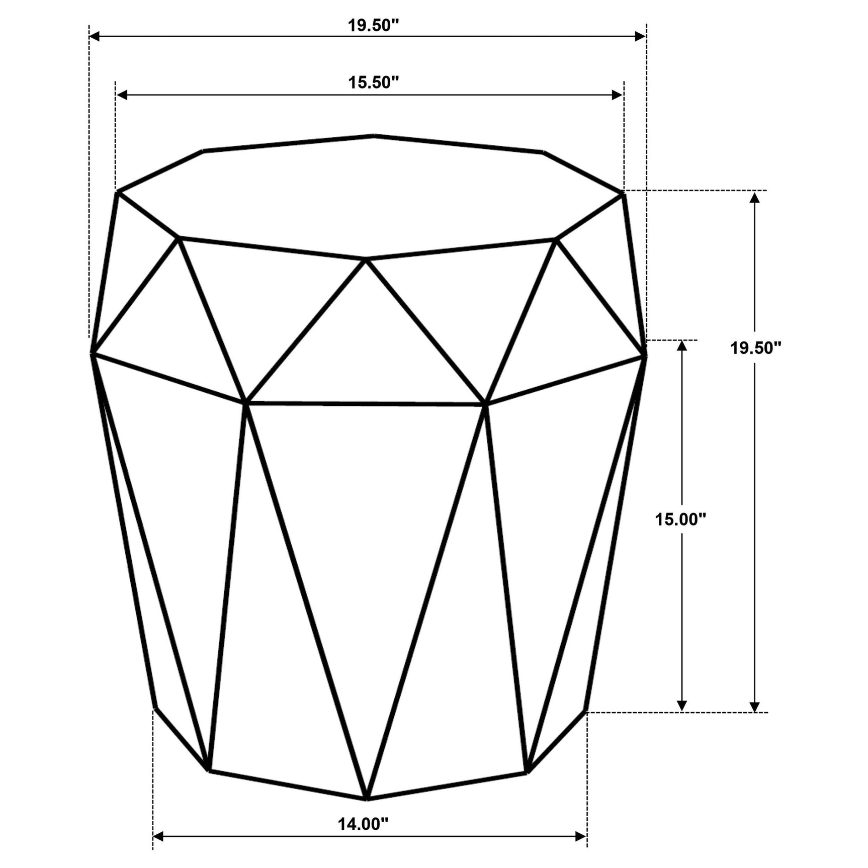 Jacinto Octagonal solid mango wood side table grey in living room setting