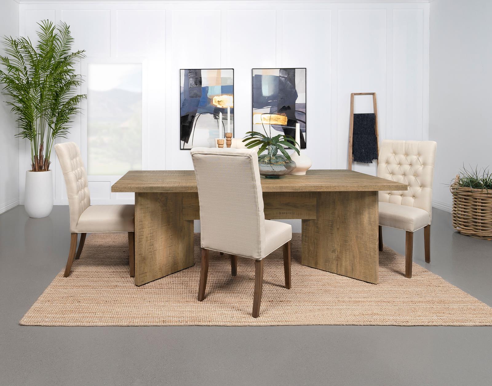 Top view highlighting rectangular true square edge tabletop
