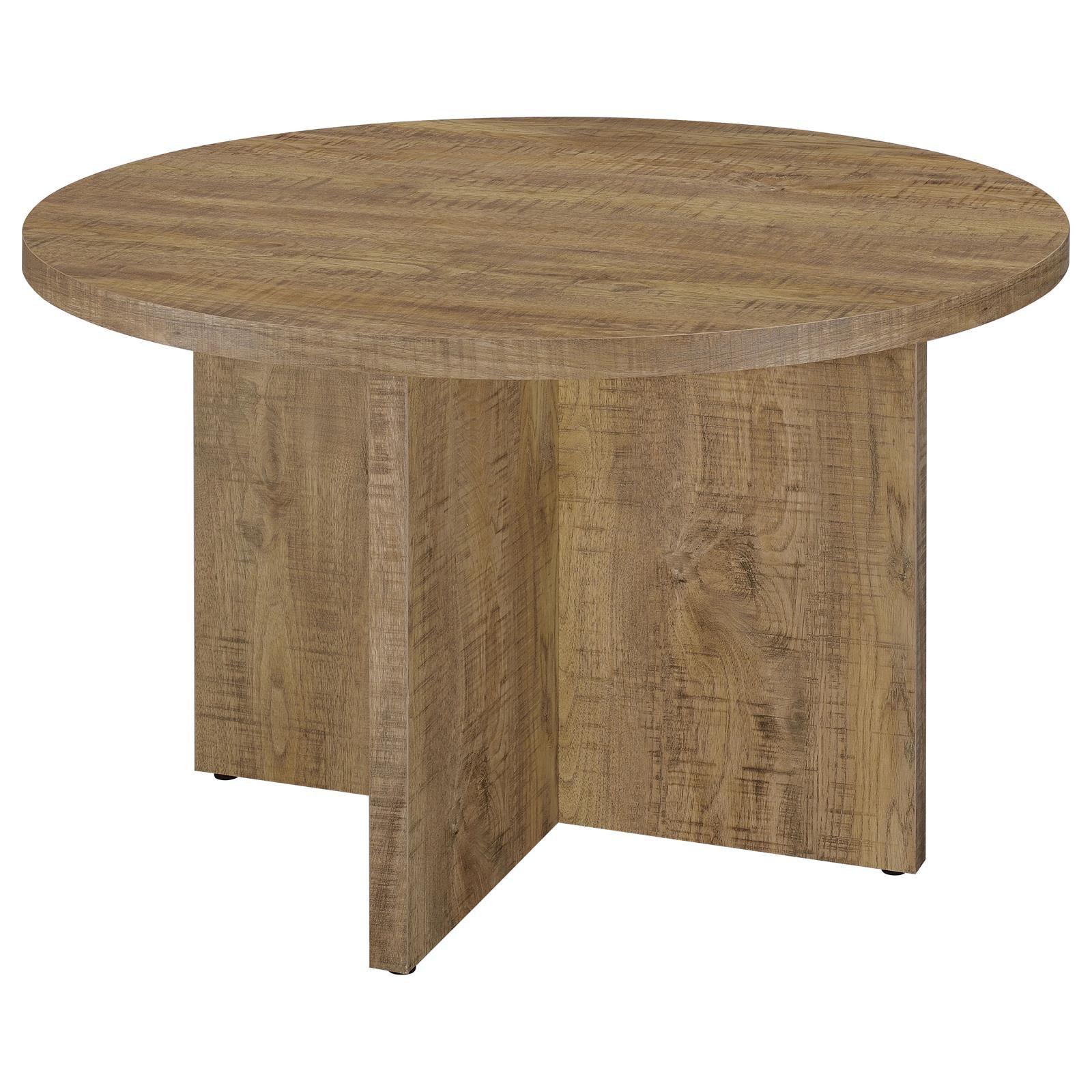 Dining table solid plank base with geometric design