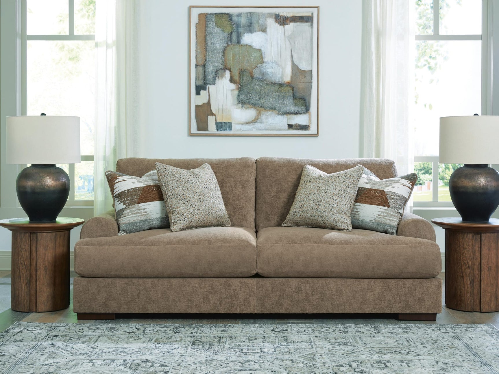 Jayne Park Pecan Chenille Sofa from Decor Furniture