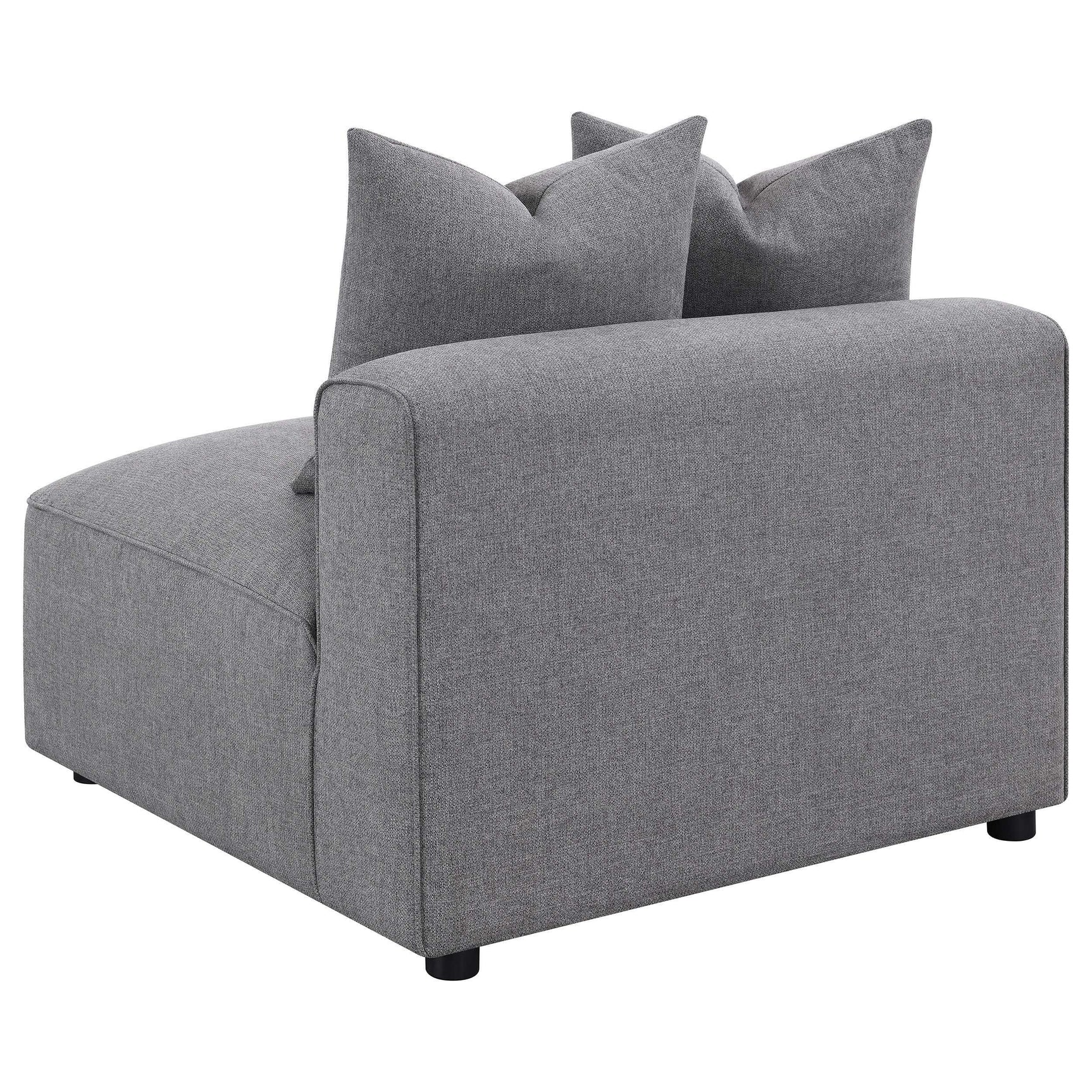 Side perspective of Jennifer grey sectional sofa