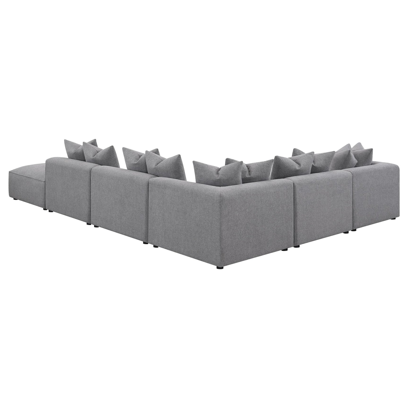 Main view of Jennifer sectional sofa in grey fabric