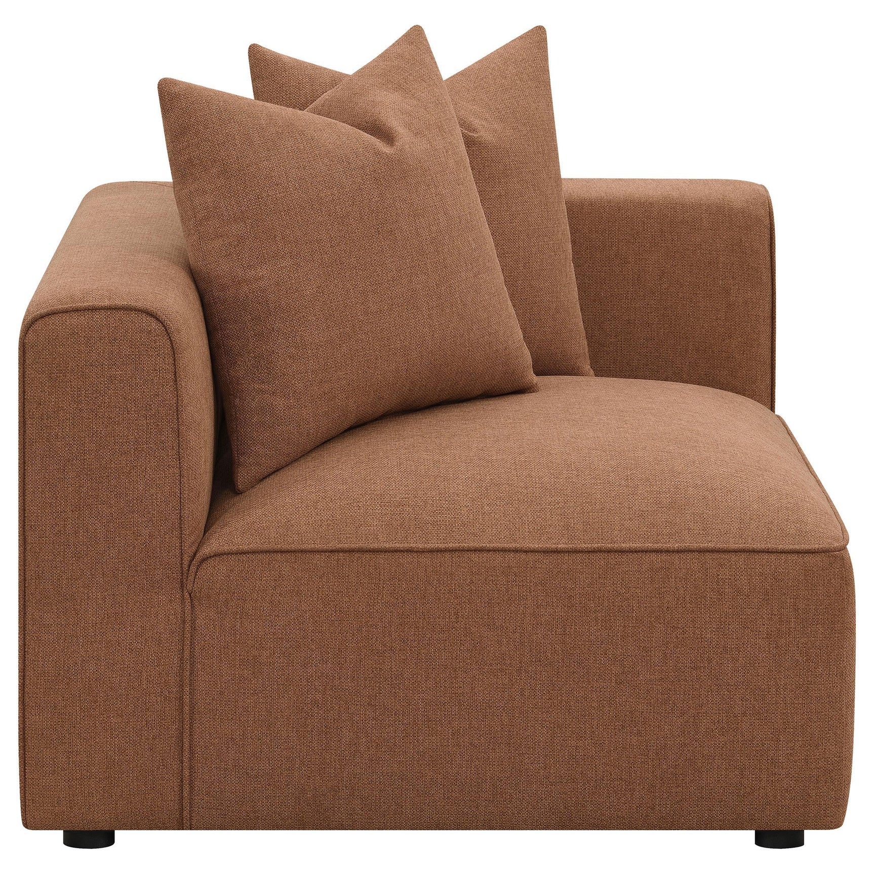 Close-up detail of armrest and cushions