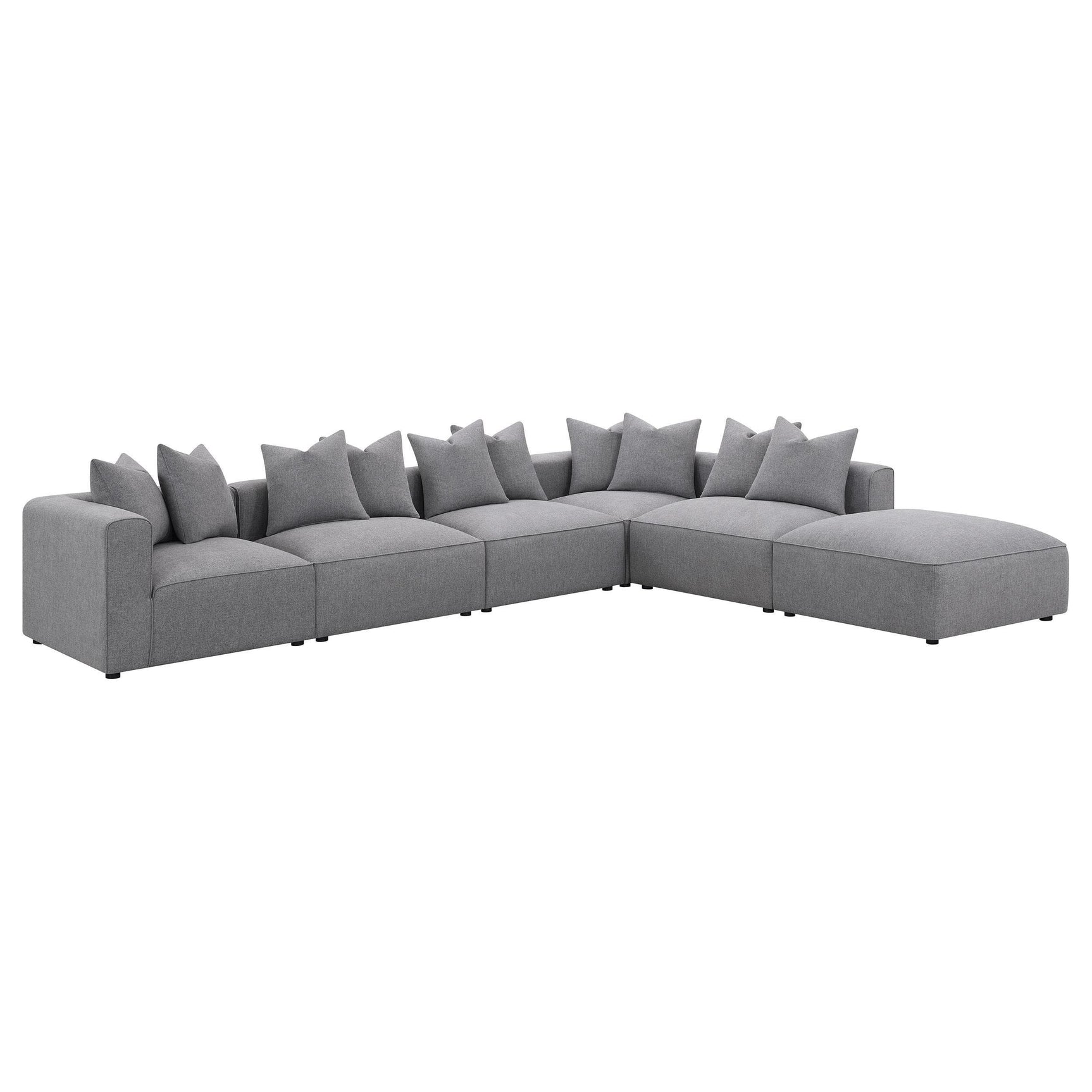 Jennifer grey upholstered armless accent chair front view