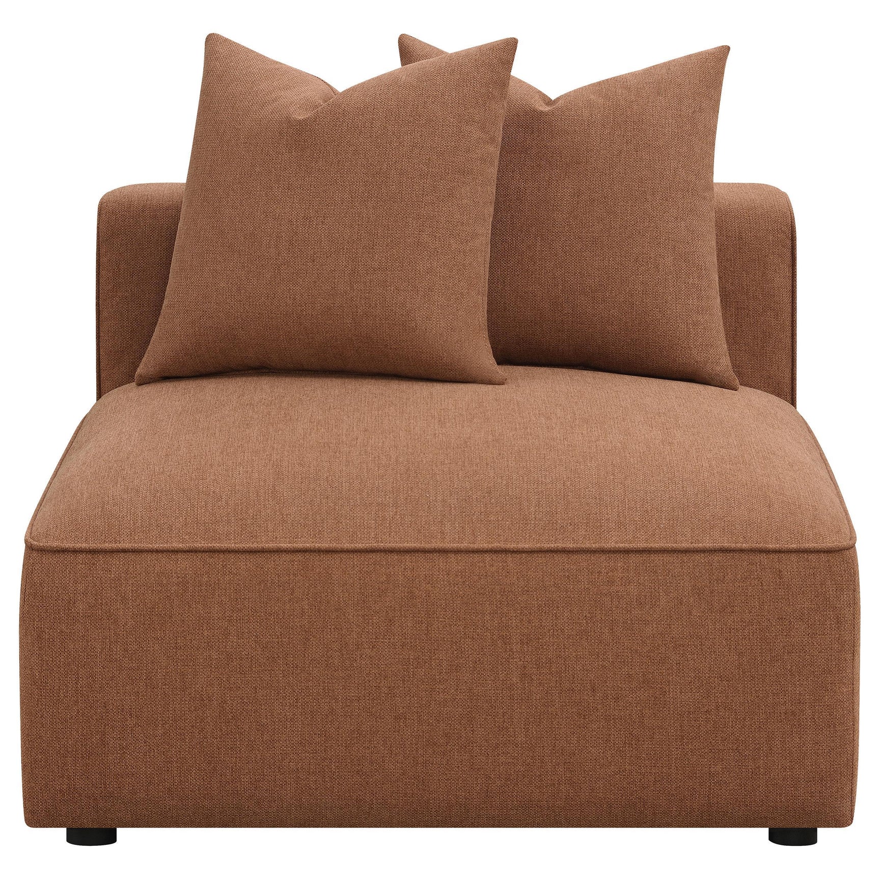 Jennifer Upholstered Armless Accent Chair terracotta side perspective