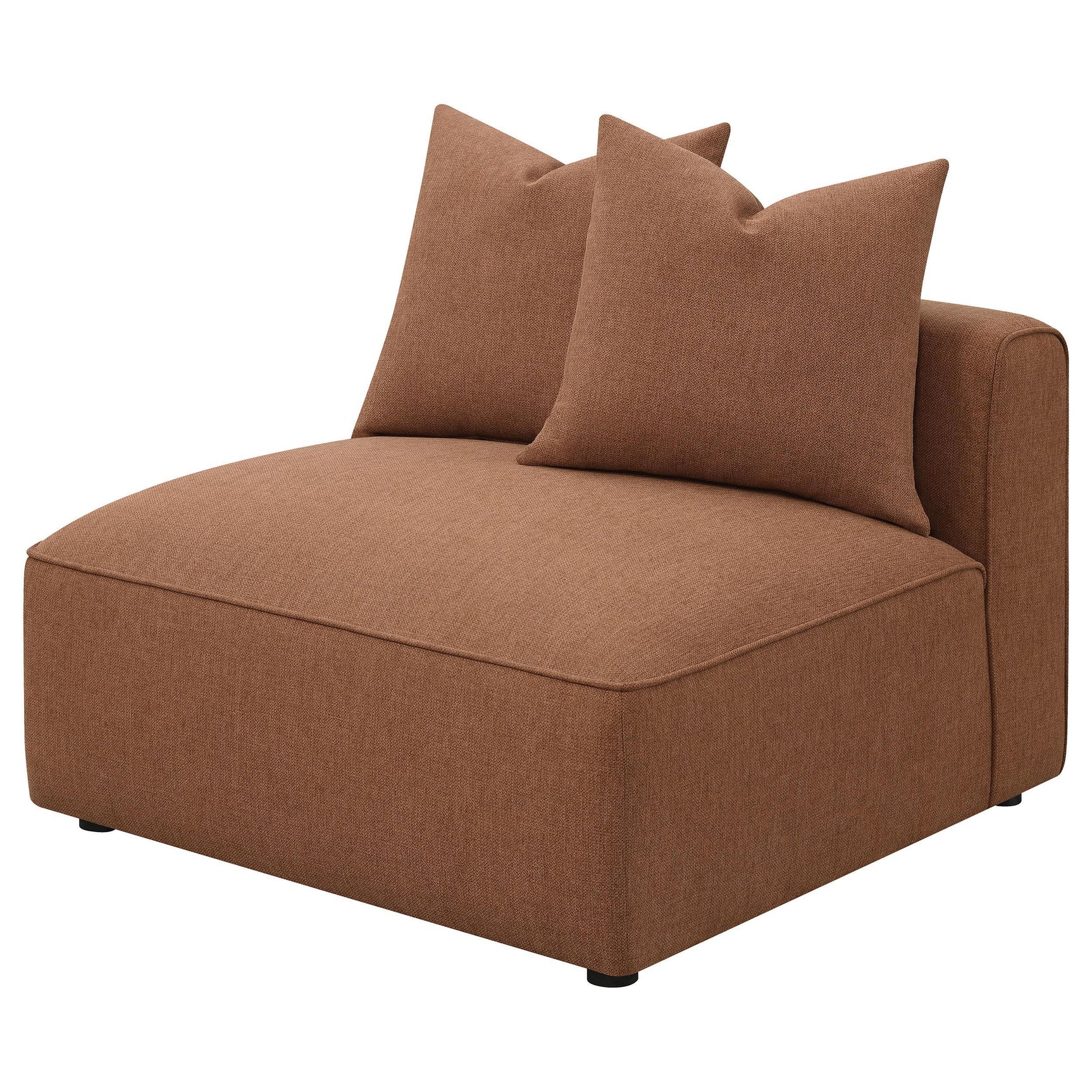 Jennifer armless chair terracotta close-up of fabric texture