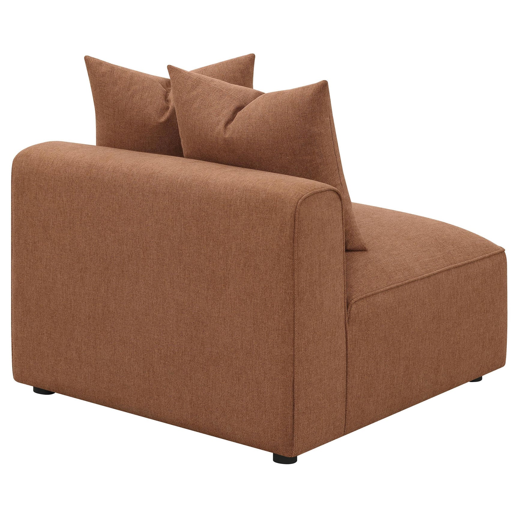 Jennifer Accent Chair terracotta viewed at angle in room setting